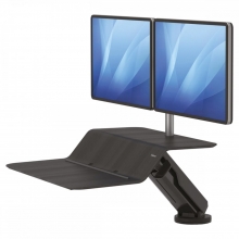 Stanice pracovní Fellowes Sit-Stand Lotus ™ RT pro 2 monitory, černá